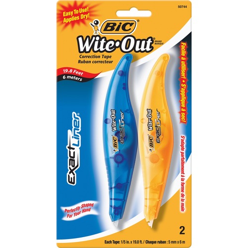 Wite-Out Correction Tape Pen, 1/5"x19.8', 2/PK, Blue