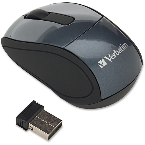 Wireless Mini Travel Mouse, 2"x3"x1-1/4", Graphite