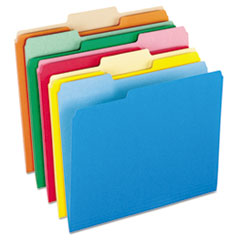 File Folder, AST 1/3 Tab Cut, Letter-Size, 100/BX, Assorted