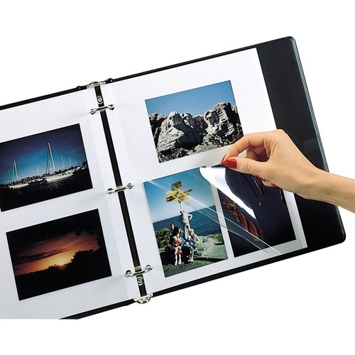 Photo Holders,F/ 3 Ring Binders, 11" x 9" Page, 50/BX,Clear