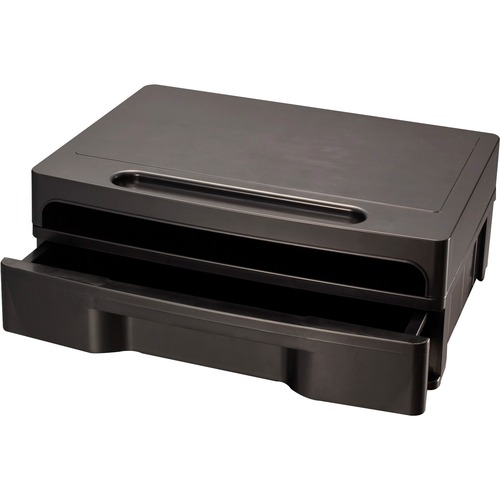 Monitor Stand W/Drawer,Removable Divd,13-1/8"x9-7/8"x5",BK