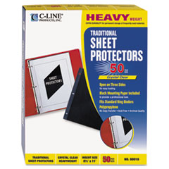 Side Load Sheet Protector, Heavyweight, 11"x8-1/2", Clear