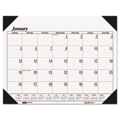 Desk Pad, 12 Month, Jan-Dec, 18-1/2"x13", Blue/White