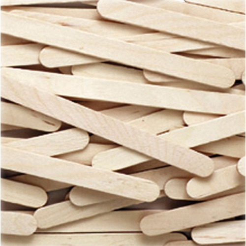 Wood Craft Sticks, 4-1/2"x3/8", 1000/BX, Natural