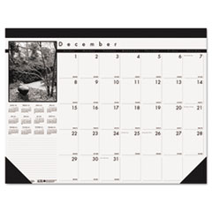 Monthly Desk Pad,13Mnths Dec-Dec,22"x17", Black/White
