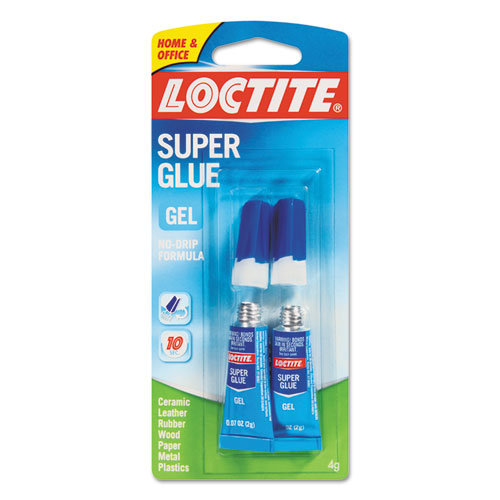 Super Glue Gel, Twin Tubes, No-Drip, 14 oz., 2/PK, Clear