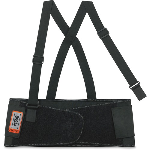 Back Support, Elastic, Detachable Suspenders, X-Large, Black