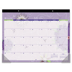 Desk Pad Calendar,12-Mth,Jan-Dec,1PPM,22"x17",Flowers