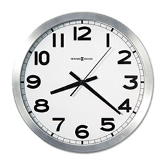 Wall Clock, Spokane, 15.75" Diam, AA Batt Reqd, Aluminum