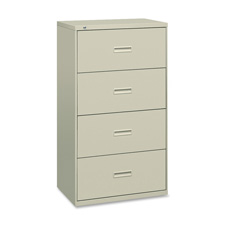 Lateral File, 4-Drawer, 36"x19-1/4"x53-1/4", Putty