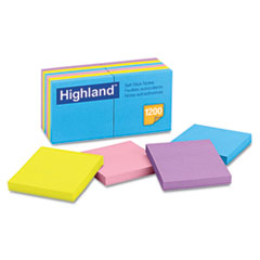 Self-Stick Removable Notes, 3"x3", 12/PK, Bright