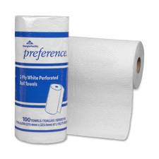 Perforated Towels,2-Ply,8-13/16"x11",100 SH/RL,White