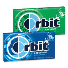 Orbit Gum, Individually Wrapped, 12/BX, Spearmint