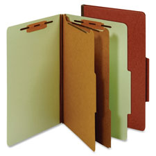 Classification Folder, 2 Partitions, Legal, Red
