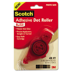 Adhesive Dot Roller Refill, .31"x49", Clear
