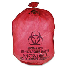 Biohazard Waste Bag,20-25 Gallon,31"x41",50/BX,Red
