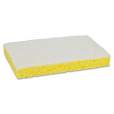 Scrub Sponge,Light Duty,6.1"x3.6"x0.7",20/BX,Yellow/White