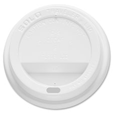 Traveler Hot Cup Lid, 3.2"x.7", 100/PK, White
