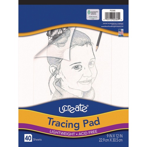 Tracing Pad,F/Sketches and Overlays,9"x12",40 Sheets, WE
