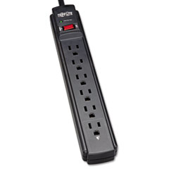 Surge Protector, 6-Outlet, 6-ft Cord, Black