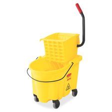 Commercial Mop Bucket, w/ Wringer, Wavebreak, 26Qt, Yellow