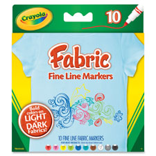 Fabric Markers, Fine Line, Non-Toxic, 10/PK, Assorted