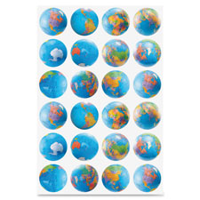 Globe Stickers, Classpack, 72/PK, Ast