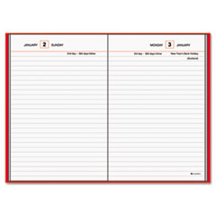 Daily Reminder Business Diary,Jan-Dec,1PPD,5"x7-1/2",Red
