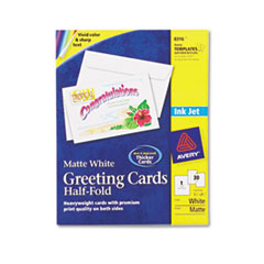 Inkjet Greeting Cards W/Envelopes, 8-1/2"x5-1/2", 30/BX., WE