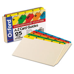 Index Card Guides,Alpha,1/5 Cut,5"x8",25/ST,Assorted