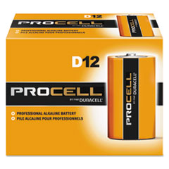 Procell D Cell Battery, Alkaline, 12/BX
