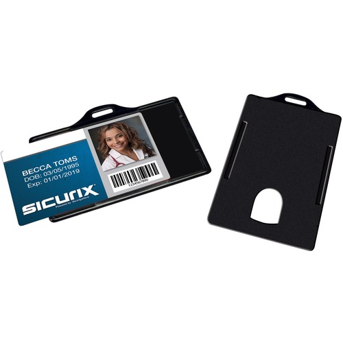 ID Card Holders,Horizontal,3-3/8"x2-1/8"25/PK,Black