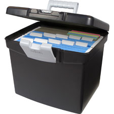 Portable Storage Box, Ltr, 14"x11-1/4"x14-1/2", Black