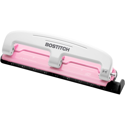 Compact 3-Hole Punch, 12Sht Cap, BCA Pink/White