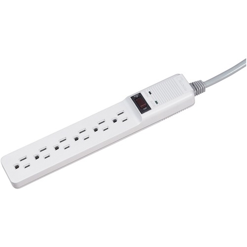 Surge Protector, 6 Outlets, 6' Cord, 450 Joules, White
