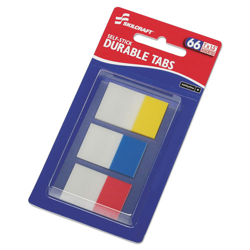 Tab, Self-Stick, Durable, 1", Assorted Colors