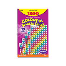 Stickers, Colorful Sparkle Smiles, 1300 Stickers, Multi