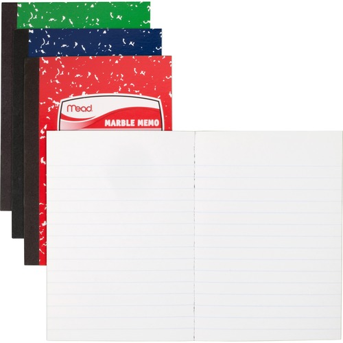 Memo Book, Narrow Ruled, 80 Sheets, 5-1/2"x4", Assorted