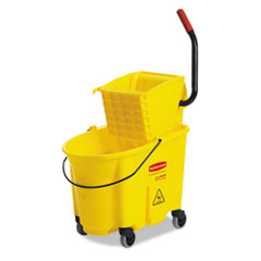 Mop Bucket/Wringer Combination, 35 Quart Bucket, Yellow