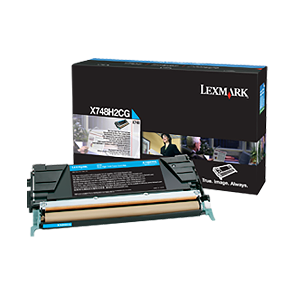 Genuine OEM Lexmark X748H2CG High Yield Cyan Toner (10000 Page Yield)