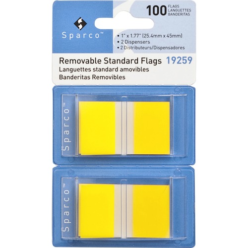 Pop-up Removable Standard Flags, 1", 100/PK, Yellow