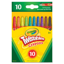 Mini Twistables Crayons, 10/BX, Ast