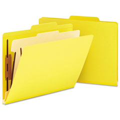 Classification Folders,2/5 Cut,Letter,1 Divider,10/BX,Yellow