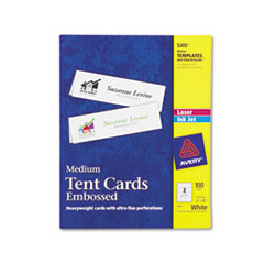 Laser/Inkjet Tent Cards,Medium,Perf.,2-1/2"x8-1/2",100/BX,WE