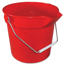 Deluxe Hvy-Dty Bucket, 10Qt, Red