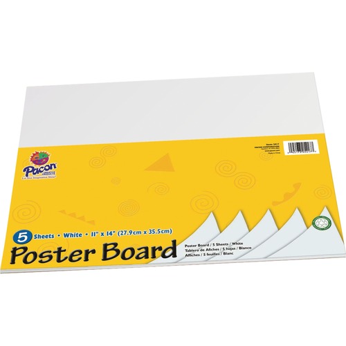 Poster Board ,Recyclable, 11"x14",5 Sh/PK, White