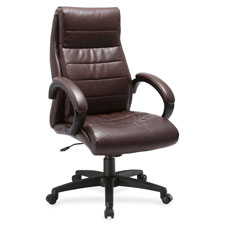 Leather Hi-Back Chair, 27-3/4"x32"x44-1/2", Black