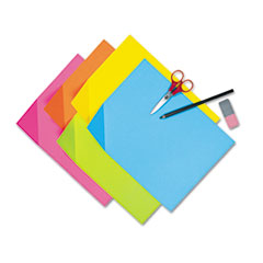 Super Bright Tagboard, 9"x12", 100 Ct, Asst. Bright Colors