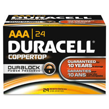 Duracell Coppettop AAA Batteries, 24/PK, Black