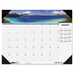 Desk Pad, 12 Months, Jan-Dec, 18-1/2"x13", Coastlines